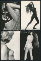 1970 Naptár, művészi aktfotókkal, műanyag tokban, cseh nyelven, 12 p