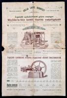 cca 1900-1910 Első Proszniczi Gazdasági Gép- és Gőzmotor-Gyár katalógusa. Wichterle F., Szerk.: Kállai Lajos, rossz állapotban, szakadt, foltos, hajtásnyomokkal.