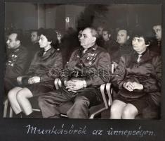 cca 1970-1980 Dobi István munkásőr század emlékalbuma Dobi Istvánnének, 1+50 fotó, műbőr mappában, f...