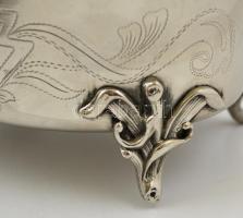 Alpakka cukortartó, jelzett (M.Jarra), jó állapotban, m:12 cm, 12×9 cm