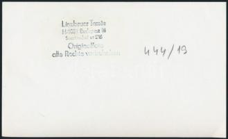 cca 1960-1970 Linzbauer Tamás: A 10a villamos, hátulján pecséttel jelzett, 10,5×17,5 cm