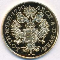 DN "Magyar aranypénzek utánveretben - II. József dukát, 1790" aranyozott Ag emlékérem tanú...