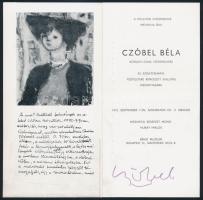 Czóbel Béla (1883-1976) festőművész aláírása kiállítási meghívón