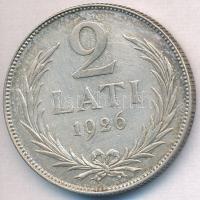 Lettország 1926. 2L Ag T:2 patina Latvia 1926. 2 Lati Ag C:XF patina Krause KM#8