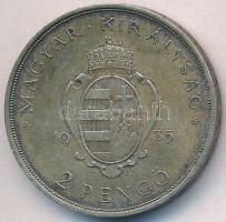 1935. 2P Ag "Pázmány" T:2,2- 
Adamo P7