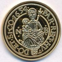 DN "Magyar aranypénzek utánveretben -  II. Rákóczi György dukát, 1654" aranyozott Ag emlék...