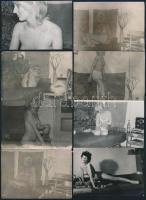 cca 1960-1970 Amatőr aktok, 15 db fotó, 6x9 cm / 15 nude photos, 6x9 cm