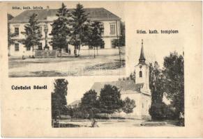 Bős, Bes, Gabcikovo; Római katolikus templom és iskola / catholic school and church (EK)