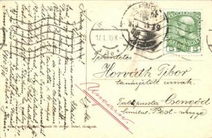 Innsbruck, Maria Theresienstrasse / winter street view with tram and horse sled, montage