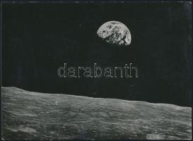 Felvétel a Holdon a Földről, jelzetlen fotó, törésnyomokkal, 13x18 cm