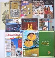 11db-os külföldi numizmatikai katalógus, könyv és folyóirat tétel, közte The Numismatist három száma: 1995. március, 1996. február és augusztus, Q. David Bowers: Coins and Collectors, 1988. Mind használt, de jó állapotban.