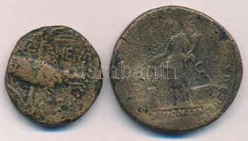 2db hamis római érme, Augustus-Agrippa As réz hamisítványa és egy Hadrianus Sestertius hamisítványa T:3 2pcs of fake Roman coins, Augustus-Agrippa fake copper As and Hadrian fake Sestertius C:F