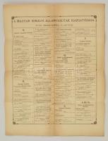 1916 A Magyar Királyi Államvasutak Igazgatósága, nagyméretű nyomtatvány, Bp., MÁV Nyomda, 57×46 cm