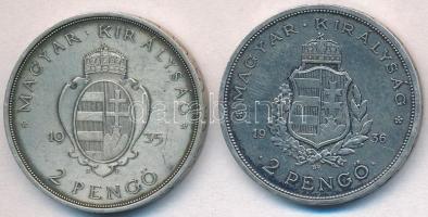1935. 2P Ag "Pázmány"+ 1936. 2P Ag "Liszt Ferenc"  T:2
Adamo P7.1, P7.3