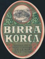 Birra Korca - albán sörös címke / beer label