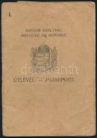 1927 Bp., A Magyar Királyság által kiállított fényképes útlevél / Hungarian passport