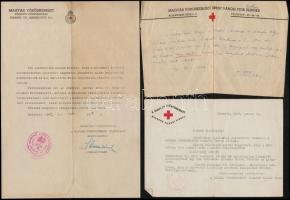 1942-1947 A Magyar Vöröskereszt budafoki és újpesti katonai és hadifoglyokkal kapcsolatos levelei, iratai, 3 db