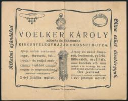 1915 Kiskunfélegyháza, Voelker Károly műórás és ékszerész, díszes számla