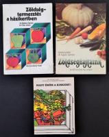Vegyes kertészeti könyvek, 3 db:  Dr. Zatykó Lajos, Zatykóné Dr. Draskóczy Erzsébet: Nagy öröm a kiskert! Bp., 1985, Mezőgazdasági Kiadó. Kiadói kartonált papírkötés.  Zöldségfajtáink. Szerk.: Dr. Kapás Sándor. Bp., 1986, Mezőgazdasági Kiadó. Kiadói kartonált papírkötés.  Dr. Balázs Sándor, Dr. Filius István: Zöldségtermesztés a házikertben. Bp.,1977, Mezőgazdasági Kiadó. Kiadói kartonált papírkötés.