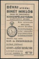 1941 Kiskunfélegyháza, Binét Miklós órás és ékszerész, díszes számla