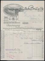 1927 Leo Brill & Co., díszes fejléces számla, okmánybélyeggel