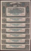 1920. 10K (7x) egymásutáni, ill. kevés ugrású sorszámokkal T:I,I-