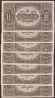 1920. 10K (7x) egymásutáni, ill. kevés ugrású sorszámokkal T:I,I-