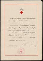 1941 Magyar Ifjúsági Vöröskereszt igazolása betegápolói tanfolyam elvégzéséről