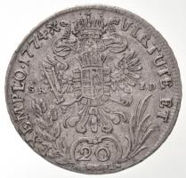 1774B/SK-PD 20kr Ag "II. József" (6,4g) T:2 / 
Hungary 1774B/SK-PD 20 Kreuzer Ag "Jo...