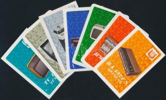 1976 A Videoton termékeit ábrázoló 7 db kártyanaptár