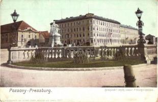 Pozsony, Pressburg, Bratislava; Koronázási emlékszobor. Heliocolorkarte von Ottmar Zieher / Krönungshügelplatz / monument square (EK)