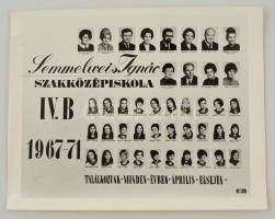1971 A Semmelweis Ignác Szakközépiskola tablója, szakadással, 24x30 cm