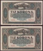 1920. 10K (2x) egymásutáni sorszámokkal T:I,I-