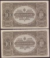 1920. 10K (2x) egymásutáni sorszámokkal T:I,I-