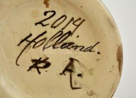 Jelzett (R.A. 2014) holland váza, kézzel festett, hibátlan, m: 31 cm
