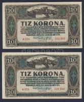 1920. 10K (2x) egymásutáni sorszámokkal T:I,I-