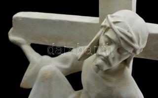 Vörös János (1897-1963): Krisztus a kereszttel 1937. Gipsz, jelzett, m: 42 cm, h:44 cm