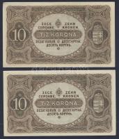 1920. 10K (2x) egymásutáni sorszámokkal T:I,I-