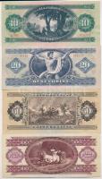1969. 10Ft nyomdai papírránc + 1975. 20Ft + 50Ft + 1992. 100Ft T:II-,III mind szép papír