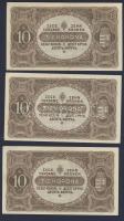 1920. 10K (3x) egymásutáni sorszámokkal T:I,I-