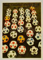 1980 Artex futball labda reklámplakát Fazekas László európai ezüstcipős labdarúgóval, kétoldalas, 43...