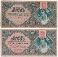 1945. 1000P betűhibás MNB bélyeggel (2x) T:III,III-