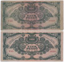 1945. 1000P betűhibás "MNB" bélyeggel (2x)  T:III,III-