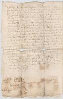 1641 Magyar nyelvű záloglevél, papírfelzetes pecsétekkel