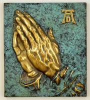 Jelzés nélkül: Albrecht Dürer imádkozó kéz, bronz falikép, 15,5×13,5 cm