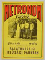 cca 1970 Metronom együttes koncertje a balatonlellei Ifjúsági Parkban, plakát, hajtott, 44x33 cm