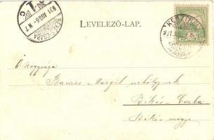 Keszthely, Balaton part gőzhajóval. Schmidt Edgar