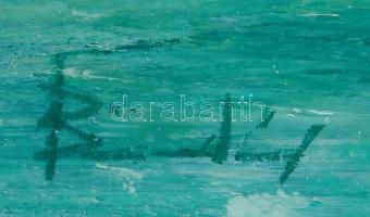 Olvashatatlan jelzéssel: Lagúna ház. Olaj, farost, 20x30 cm