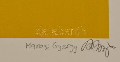 Marosi György (1964- ): Okker és fekete. Elektrográfia, papír, jelzett, számozott (5/6), 34×27 cm