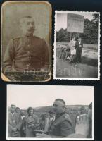 cca 1914-1945 6 db különféle katonai fotó, köztük keményhátú is, egy részük hátulján feliratozva, kü...